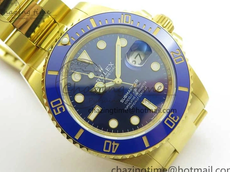 MiroTime 1223 Unisex Submariner 41mm 126618 LB YG EWF Blue Dial on YG Bracelet A 2615